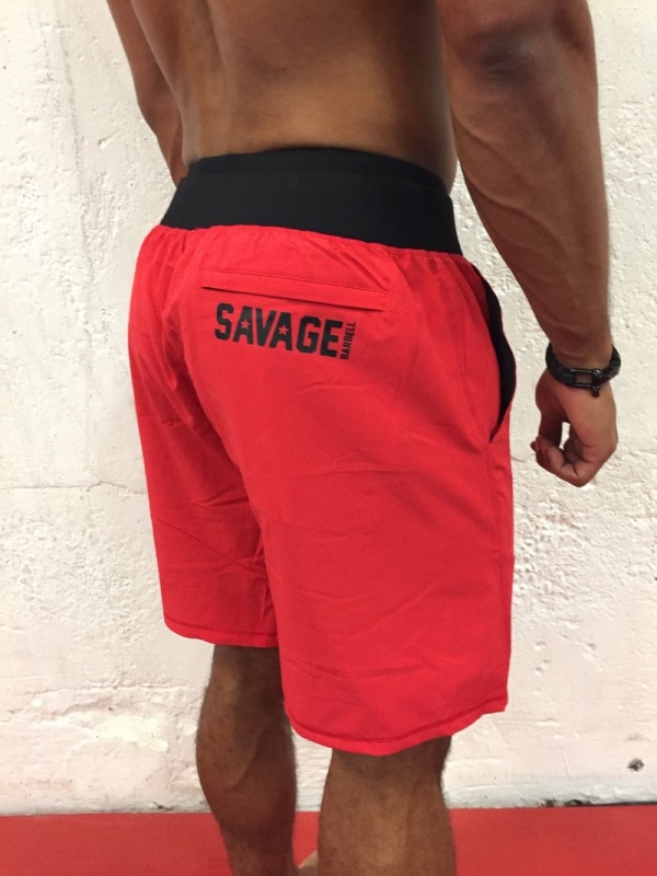 Gym-Rat-Red-&-Black-Shorts-Savage-Barbell