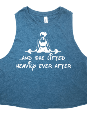 She lifted heavily ever after deep teal Crop Tank